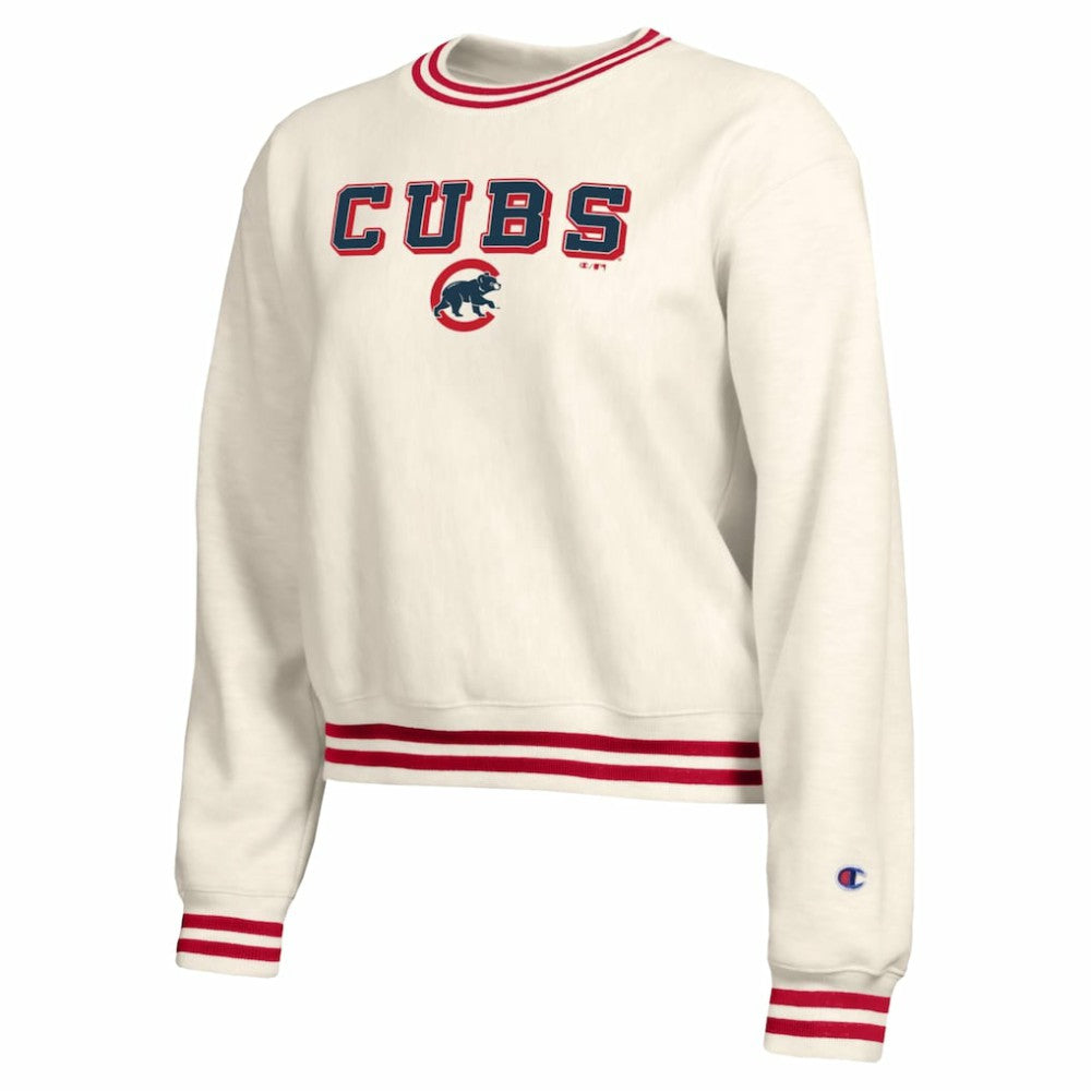 Chicago Cubs Champion Women's Reverse Weave Sweatshirt Cream
