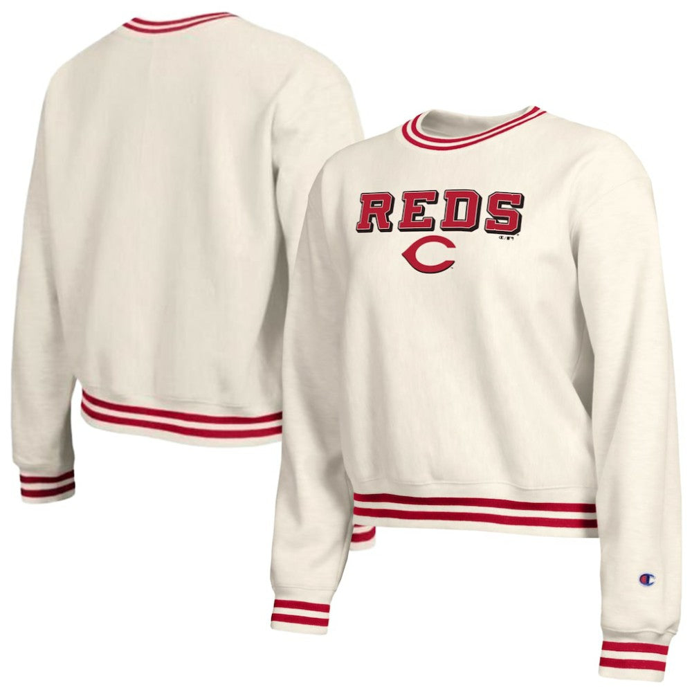 Cincinnati Reds Champion Women's Reverse Weave Sweatshirt Cream