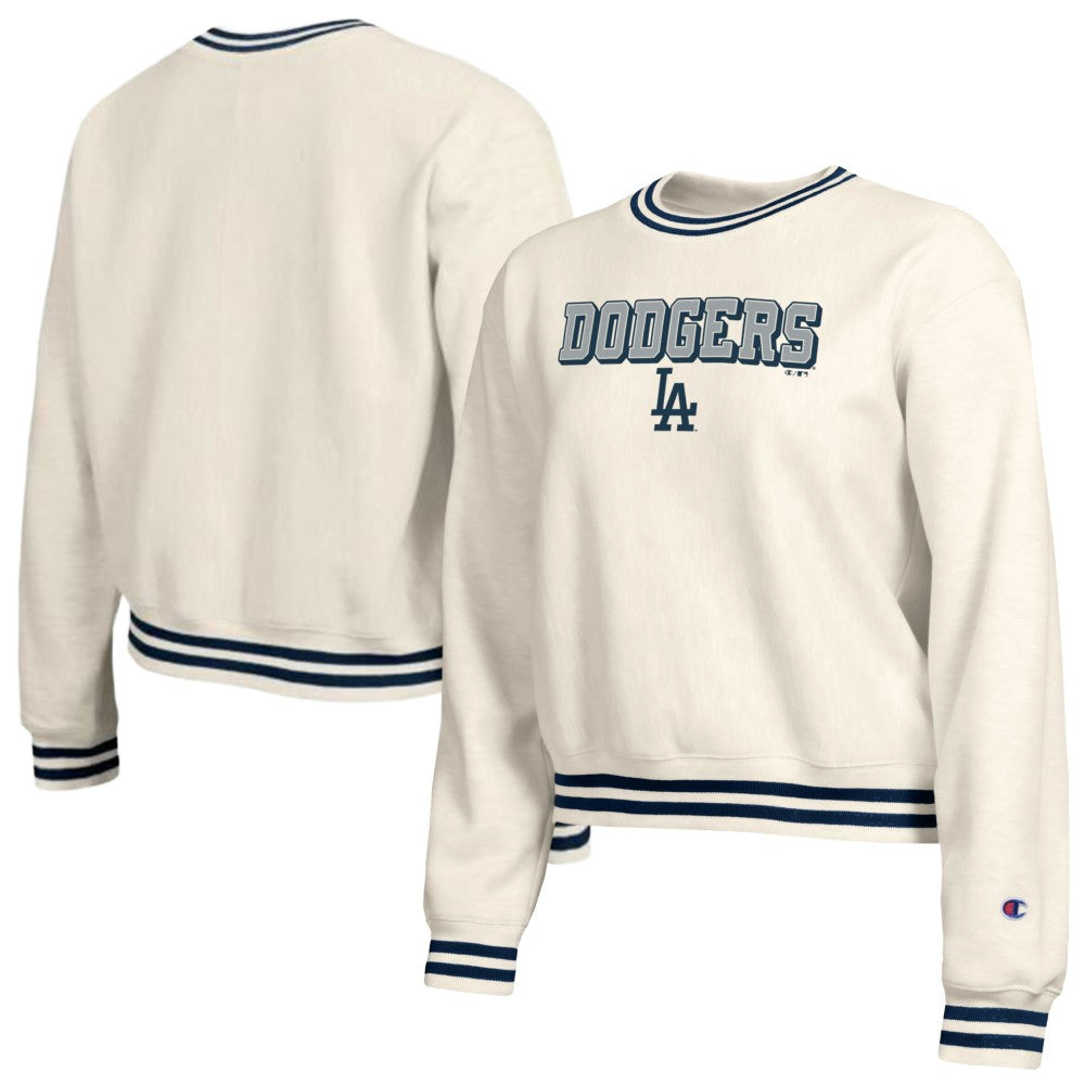 Los Angeles Dodgers Champion Women's Reverse Weave Sweatshirt Cream