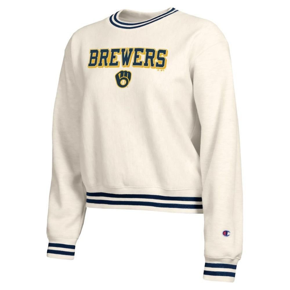 Milwaukee Brewers Champion Women's Reverse Weave Sweatshirt Cream