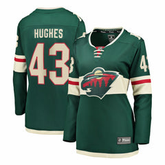 Quinn Hughes Minnesota Wild Fanatics Women's Home Breakaway Jersey - Green Jerseys