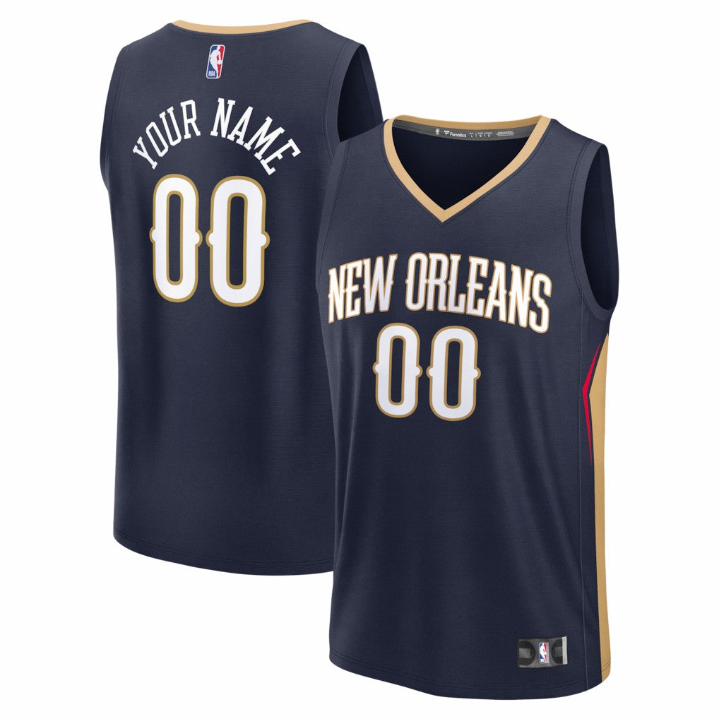 New Orleans Pelicans Fastbreak Custom Jersey - Icon Edition - Navy discount