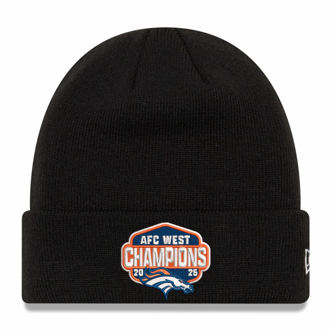 Denver Broncos New Era 2025 AFC West Division Champions Cuffed Knit Hat - Black online