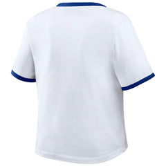 Los Angeles Dodgers WEAR by Erin Andrews Women's Ringer Baby T-Shirt White