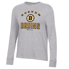 Boston Bruins Champion Women's Core Long Sleeve T-Shirt - Gray T-shirts
