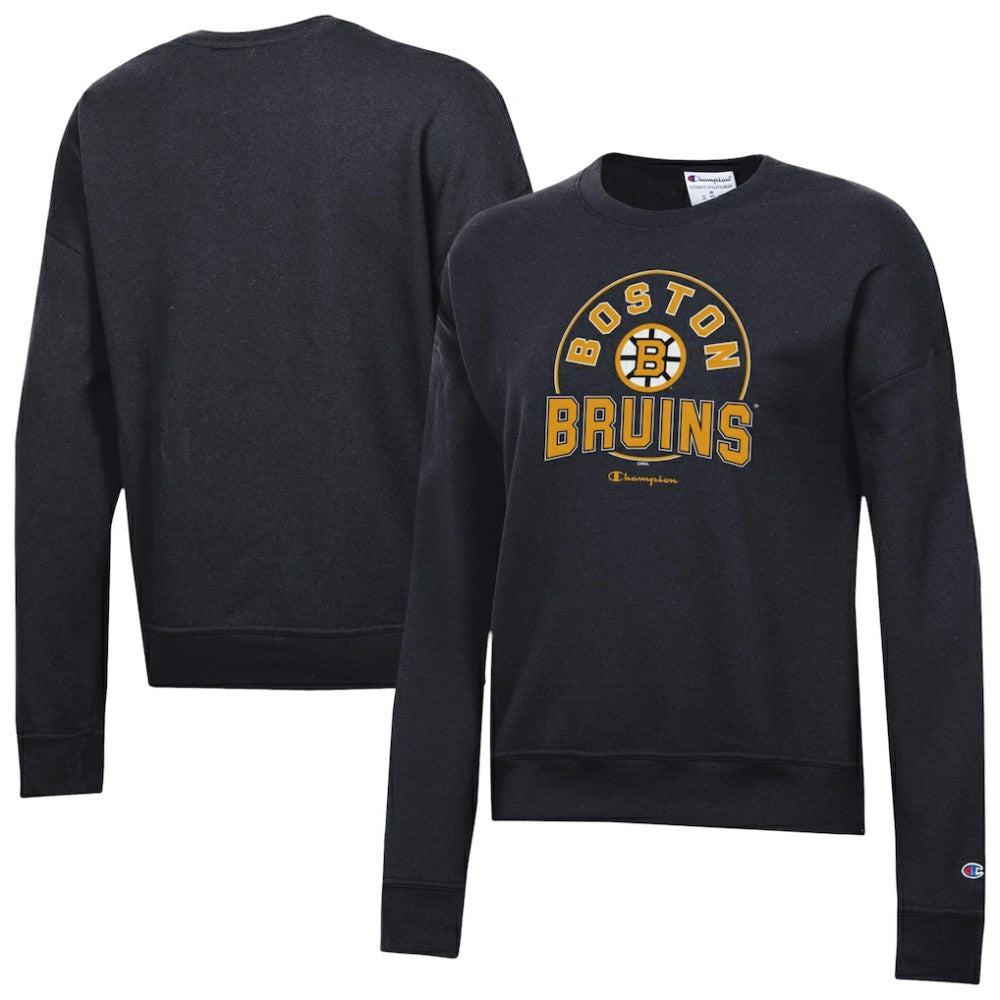 Boston Bruins Champion Women's Powerblend Fleece Sweatshirt - Black Sweatshirts