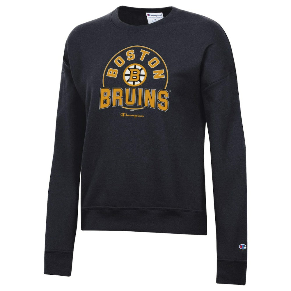 Boston Bruins Champion Women's Powerblend Fleece Sweatshirt - Black Sweatshirts