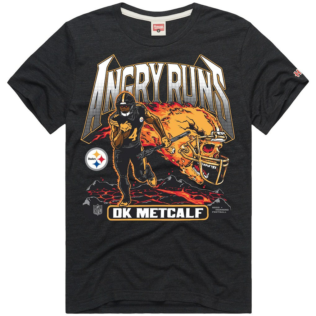 DK Metcalf Pittsburgh Steelers Homage Unisex Angry Runs Player Graphic Tri-Blend T-Shirt - Charcoal sale
