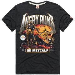 DK Metcalf Pittsburgh Steelers Homage Unisex Angry Runs Player Graphic Tri-Blend T-Shirt - Charcoal sale