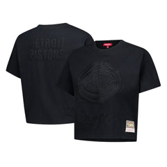 Detroit Pistons Women's Phantom Cropped T-Shirt sale - Black discount