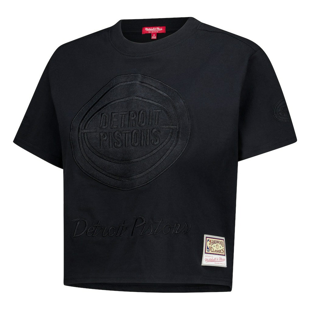 Detroit Pistons Women's Phantom Cropped T-Shirt sale - Black discount
