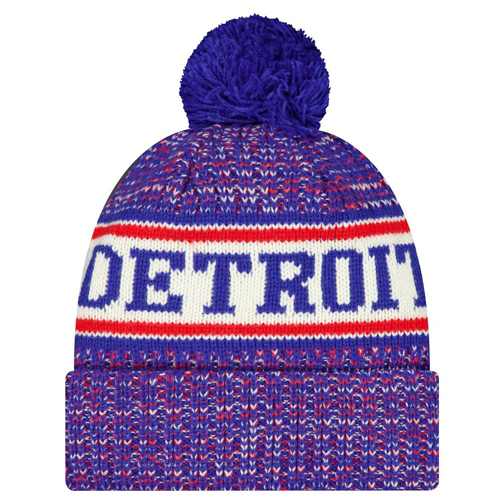 Detroit Pistons Team Cuffed Knit Hat with Pom sale - Blue discount