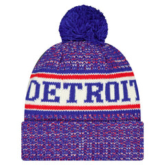 Detroit Pistons Team Cuffed Knit Hat with Pom sale - Blue discount