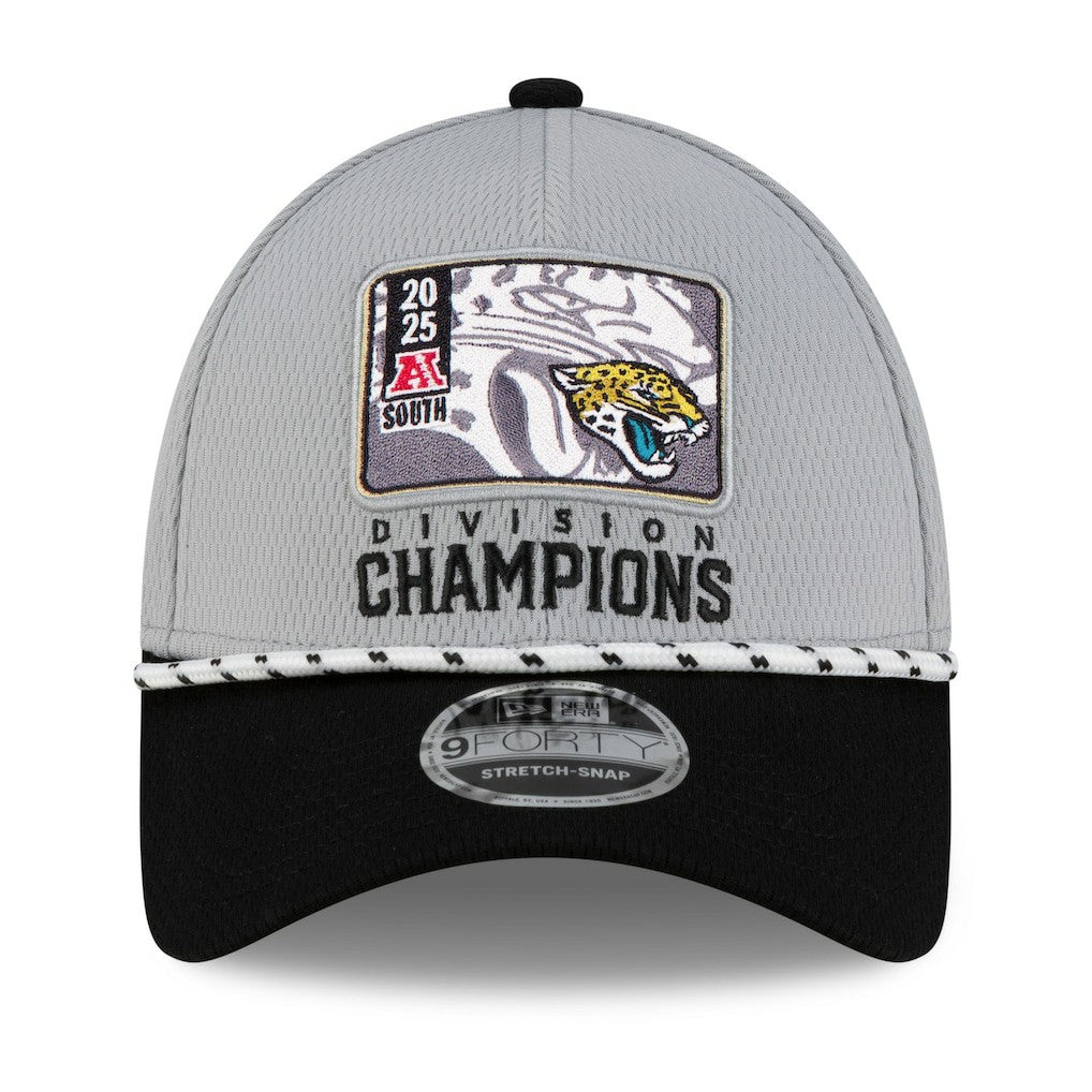 Jacksonville Jaguars New Era 2025 AFC South Division Champions Locker Room Trophy Collection 9FORTY Adjustable Hat - Gray/Black discount