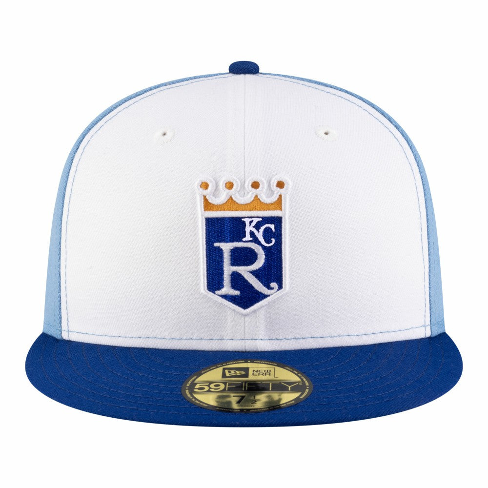 Kansas City Royals Authentic Collection On-Field 59FIFTY Fitted Hat White/Light Blue