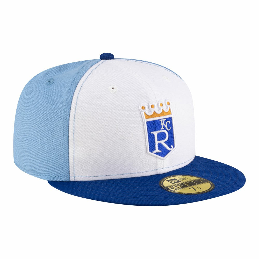 Kansas City Royals Authentic Collection On-Field 59FIFTY Fitted Hat White/Light Blue