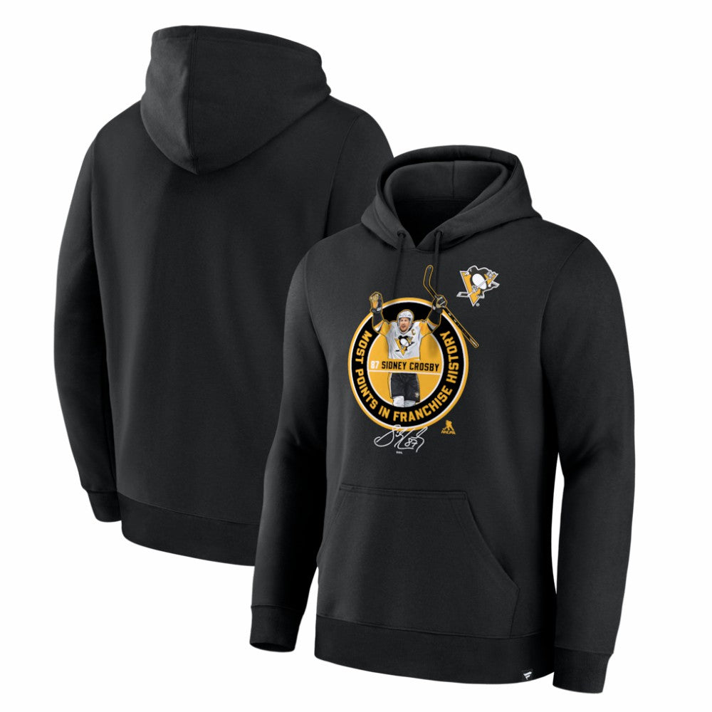 Sidney Crosby Pittsburgh Penguins Most Points in Franchise History Hoodie - Black Hoodies