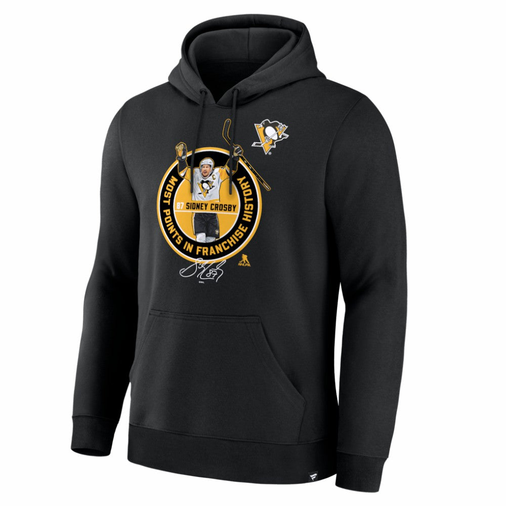 Sidney Crosby Pittsburgh Penguins Most Points in Franchise History Hoodie - Black Hoodies