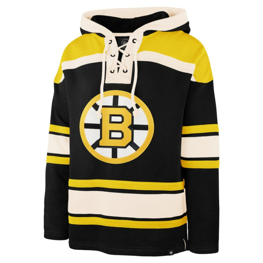 Jeremy Swayman Boston Bruins '47 Player Name & Number Lacer Hoodie - Black Hoodies