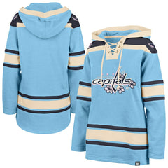 Washington Capitals '47 Women's Superior Lacer Pullover Hoodie - Light Blue Hoodies