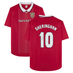 Teddy Sheringham Manchester United Autographed 1999 Red UEFA Champions League Home Jersey - Icons discount