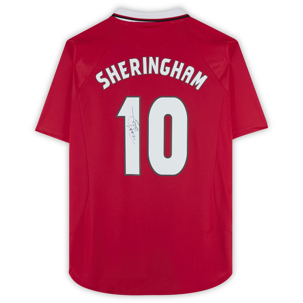 Teddy Sheringham Manchester United Autographed 1999 Red UEFA Champions League Home Jersey - Icons discount