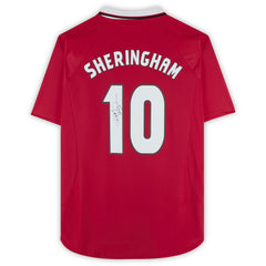 Teddy Sheringham Manchester United Autographed 1999 Red UEFA Champions League Home Jersey - Icons discount