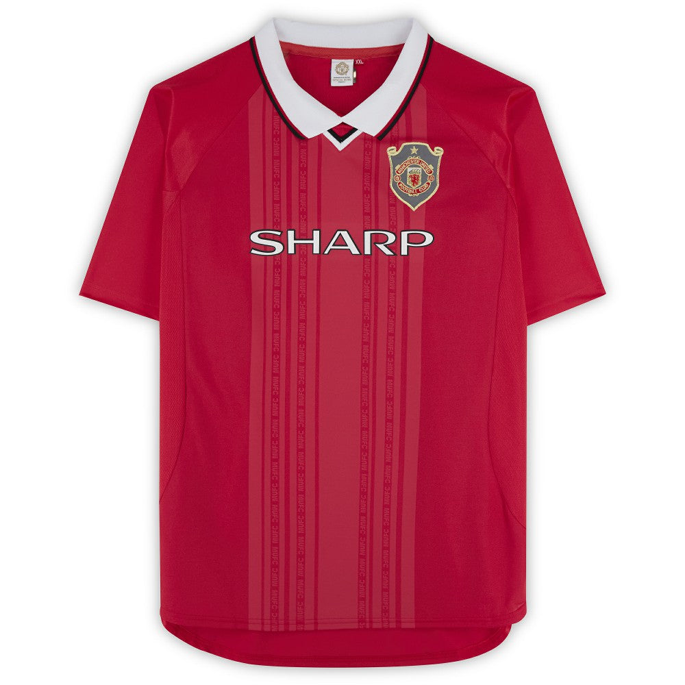 Teddy Sheringham Manchester United Autographed 1999 Red UEFA Champions League Home Jersey - Icons discount