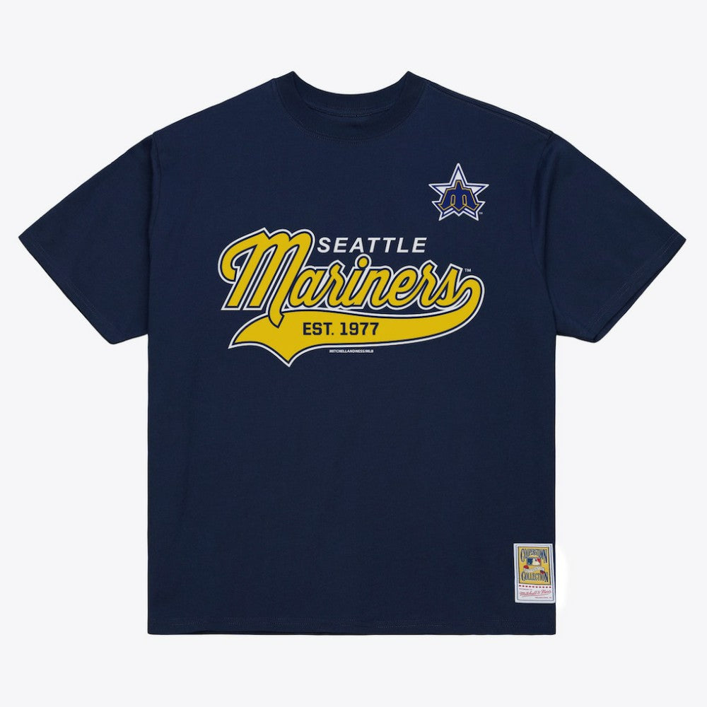Seattle Mariners Script Sweep Arch T-Shirt Navy