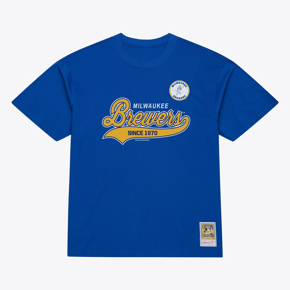 Milwaukee Brewers Script Sweep Arch T-Shirt Royal