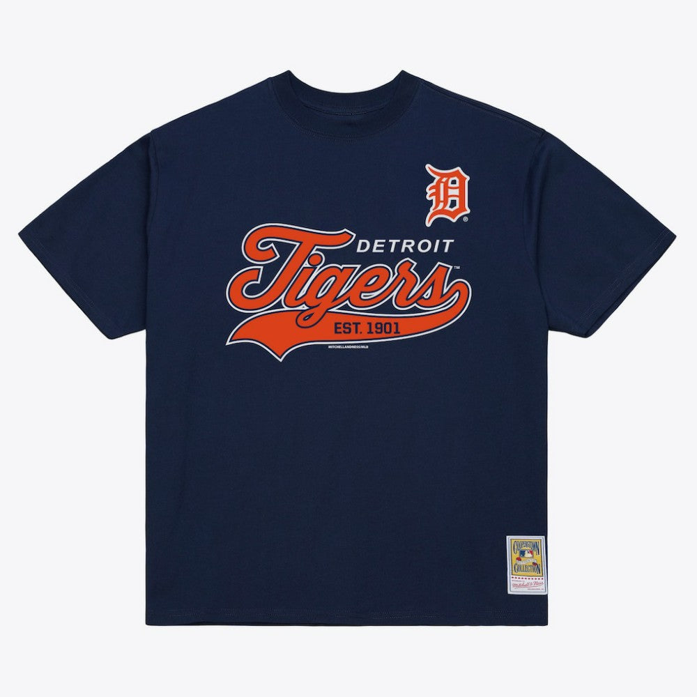 Detroit Tigers Script Sweep Arch T-Shirt Navy