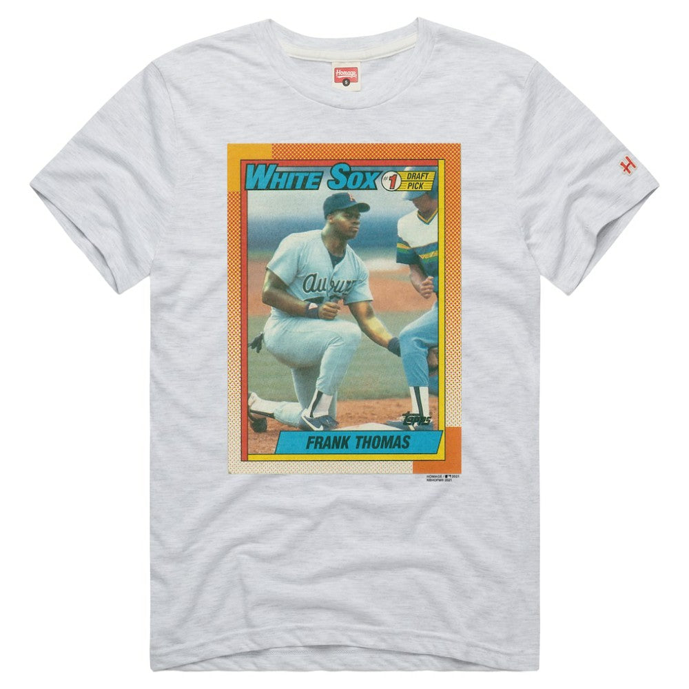 Frank Thomas Chicago White Sox Homage Unisex 1990 Topps Baseball Rookie Tri-Blend T-Shirt Ash