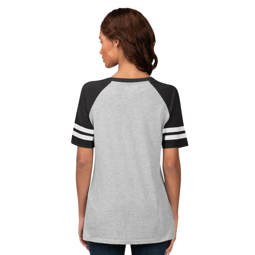 Baltimore Orioles G-III 4Her by Carl Banks Women's Goal Line Raglan V-Neck T-Shirt Heather Gray