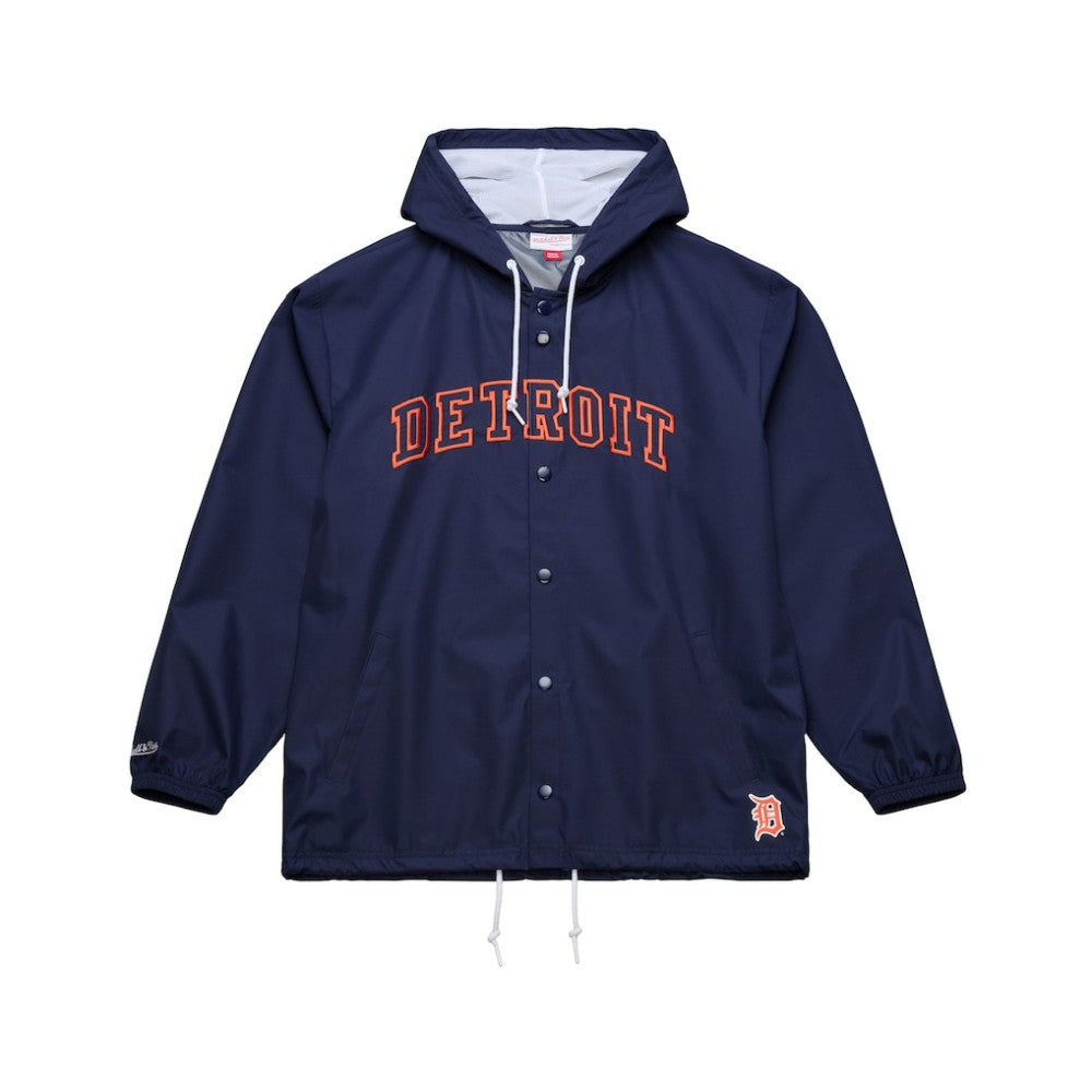 Detroit Tigers Full-Snap Hooded Coaches Jacket Navy