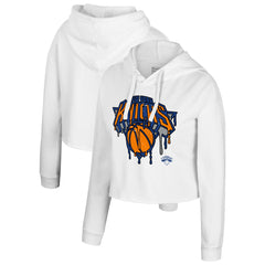New York Knicks Stadium Essentials Women's Ice Cream Cropped Hoodie - White sale