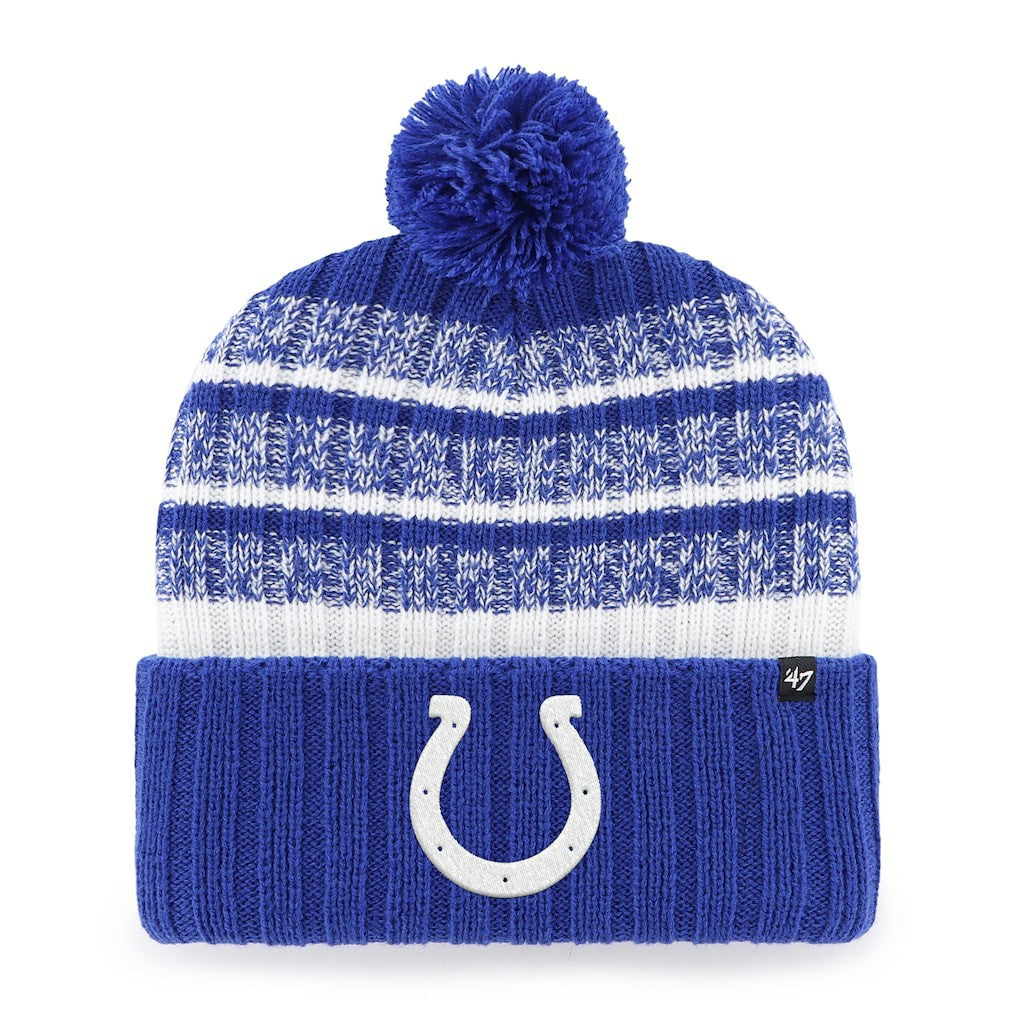 Indianapolis Colts '47 Tavern Cuffed Knit Hat with Pom - Royal/White discount