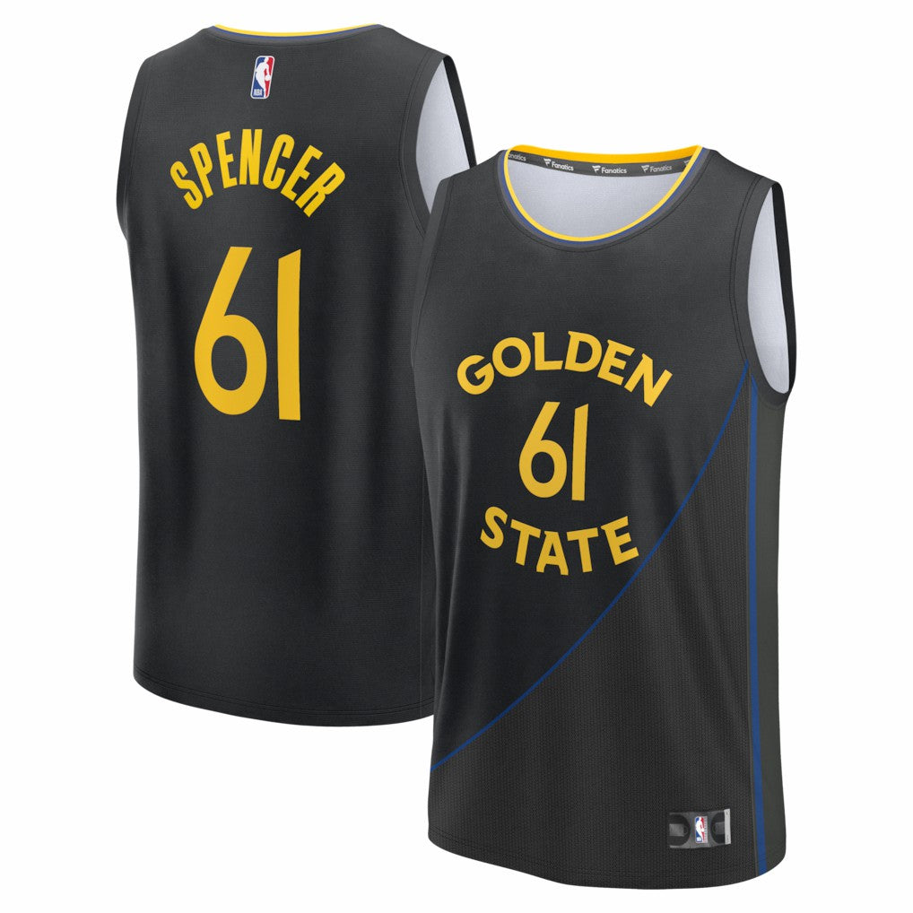 Pat Spencer Golden State Warriors Fast Break Replica Player Jersey sale - Statement Editi- Black discount