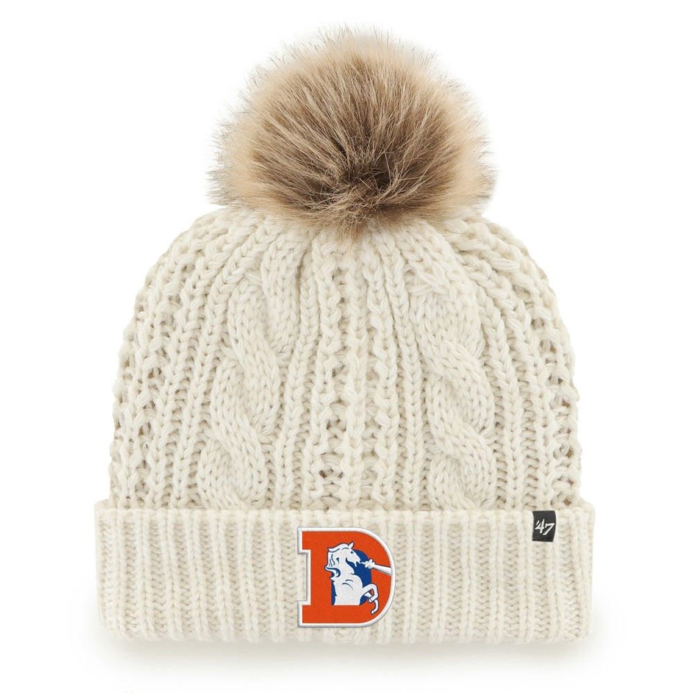 Denver Broncos '47 Women's Meeko Cuffed Knit Hat with Pom - White cheap