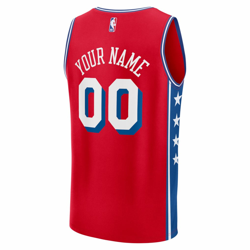 Philadelphia 76ers Fastbreak Custom Jersey - Statement Edition - Red cheap