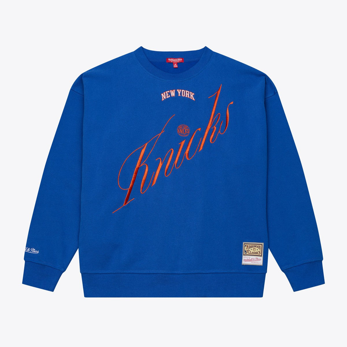 New York Knicks Women's Hardwood Classics Script Lightweight Sweatshirt - Royal sale