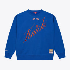 New York Knicks Women's Hardwood Classics Script Lightweight Sweatshirt - Royal sale