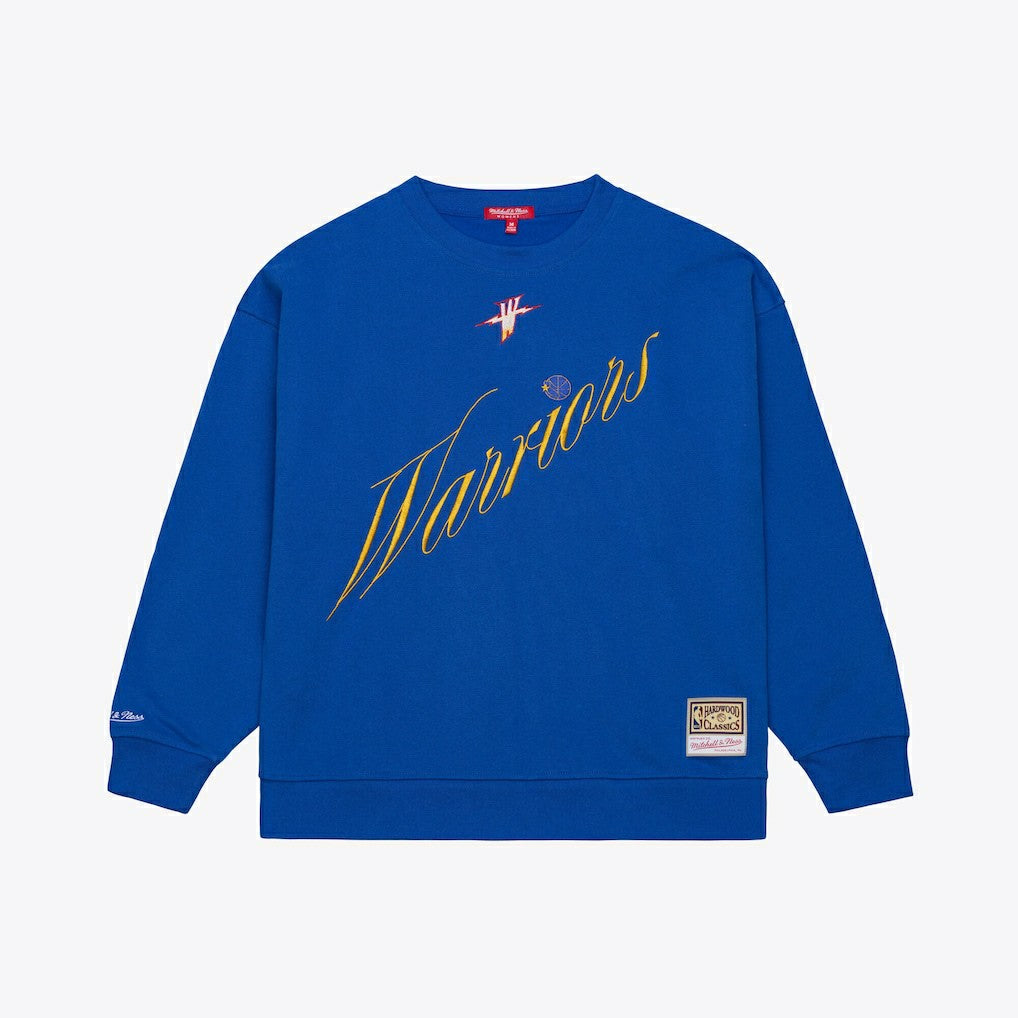 Golden State Warriors Women's Hardwood Classics Script Lightweight Sweatshirt sale - Royal on sale
