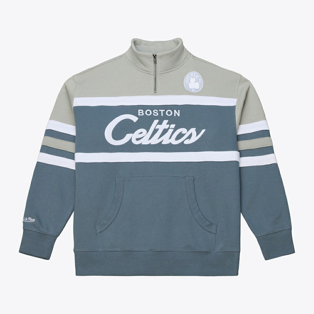 Boston Celtics Thunderstorm Head Coach Quarter-Zip Jacket - Blue for sale