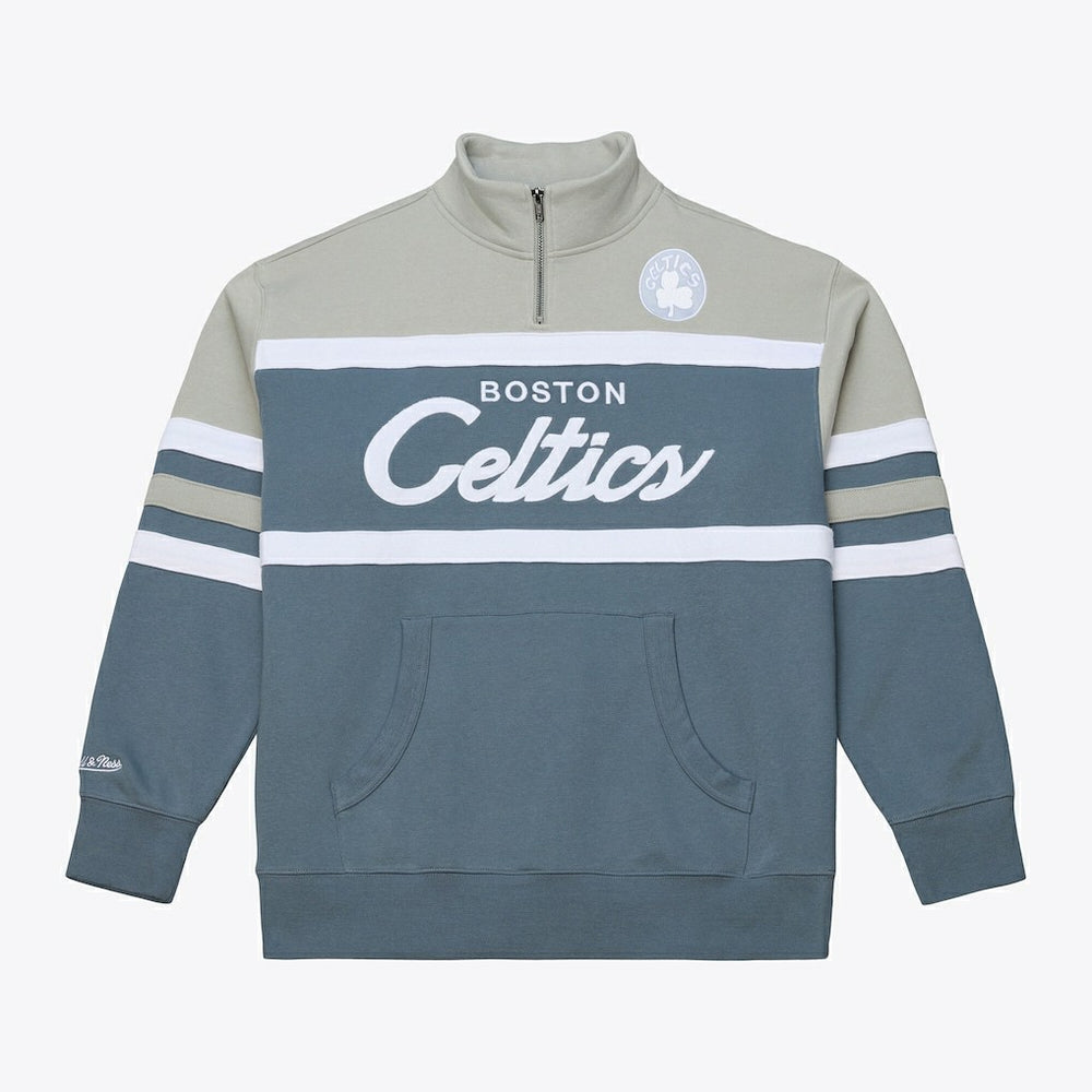 Boston Celtics Thunderstorm Head Coach Quarter-Zip Jacket - Blue for sale