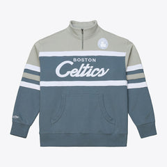 Boston Celtics Thunderstorm Head Coach Quarter-Zip Jacket - Blue for sale