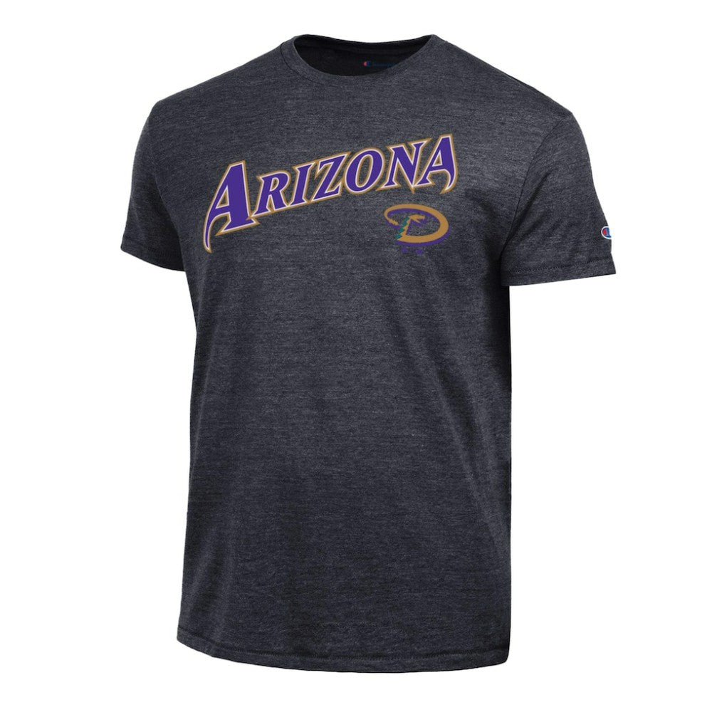 Arizona Diamondbacks Champion Cooperstown Wordmark Lockup Tri-Blend T-Shirt Black