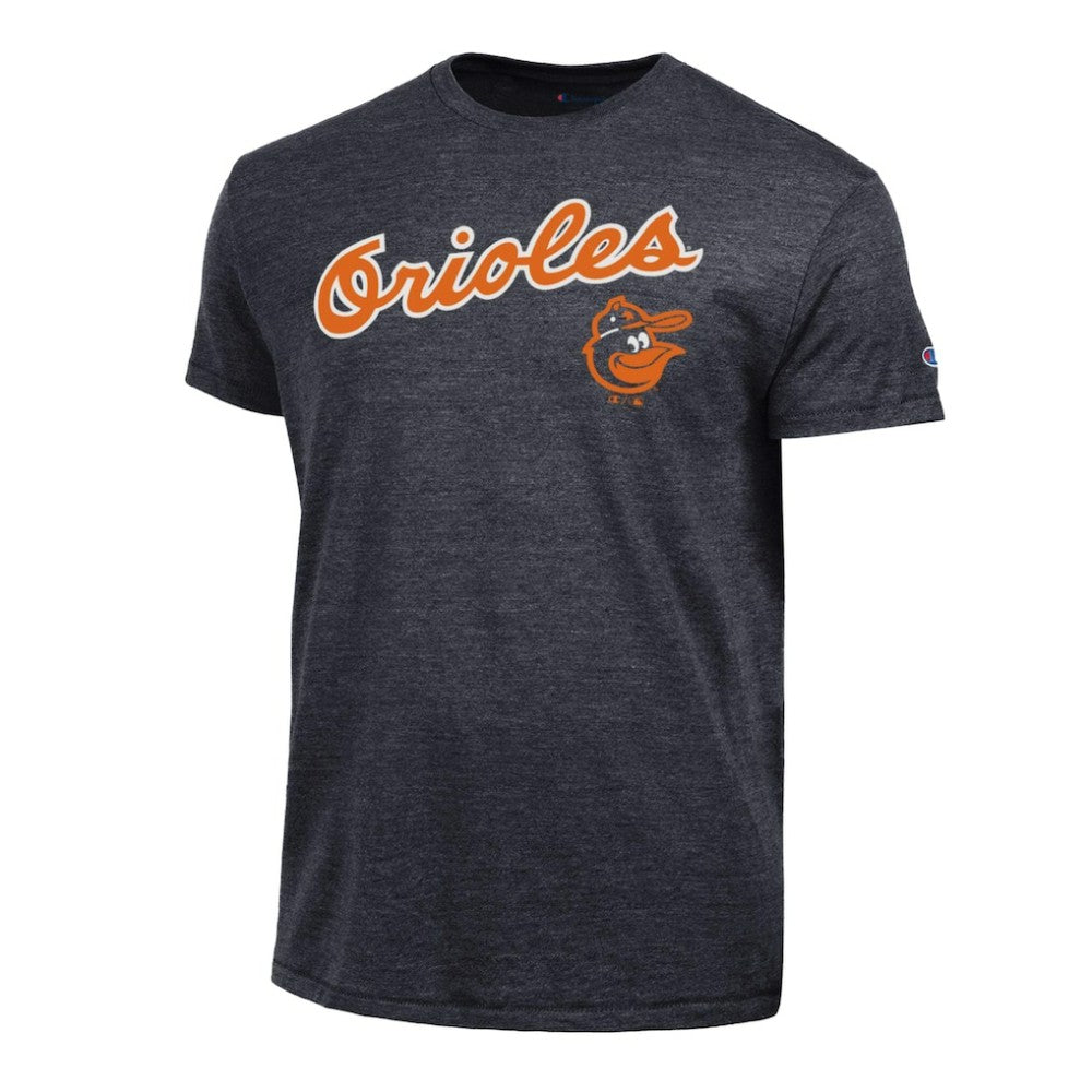 Baltimore Orioles Champion Cooperstown Wordmark Lockup Tri-Blend T-Shirt Black