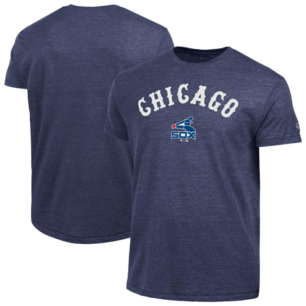 Chicago White Sox Champion Cooperstown Wordmark Lockup Tri-Blend T-Shirt Navy