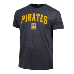 Pittsburgh Pirates Champion Cooperstown Wordmark Lockup Tri-Blend T-Shirt Black