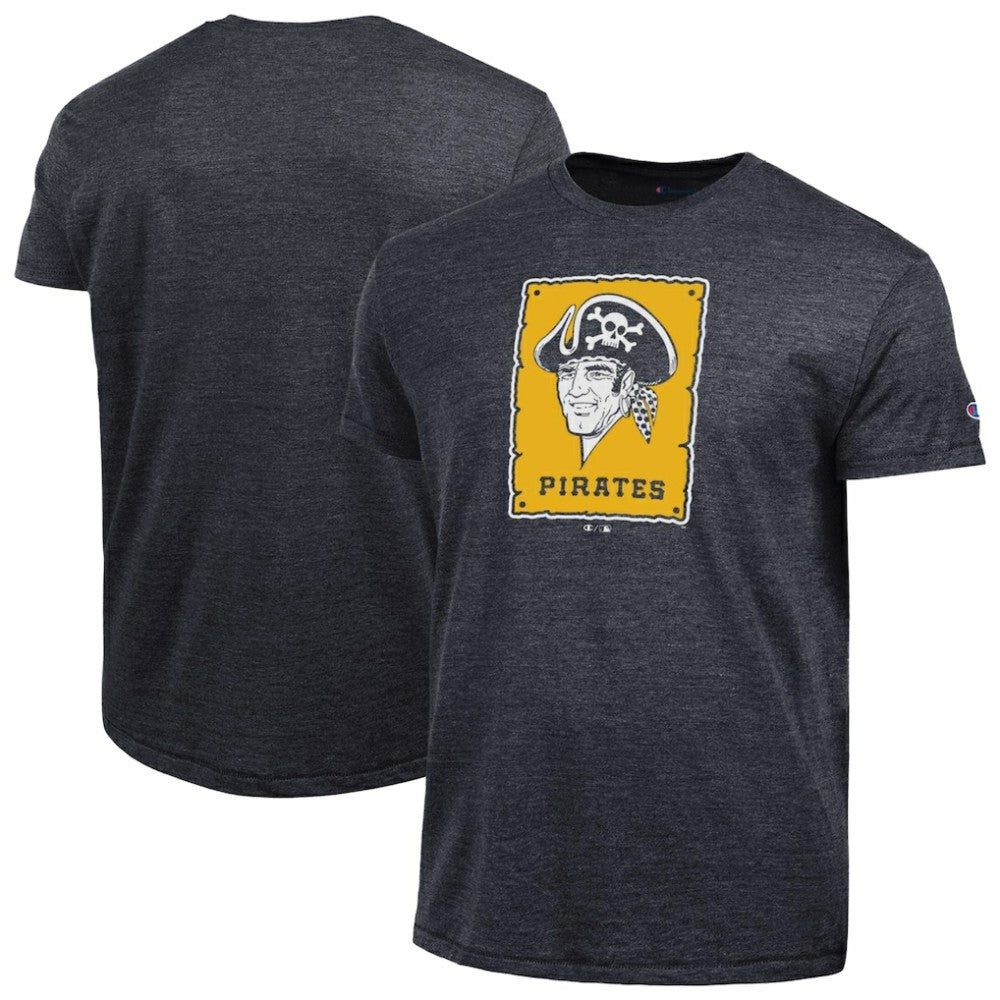 Pittsburgh Pirates Champion Cooperstown Logo Tri-Blend T-Shirt Black